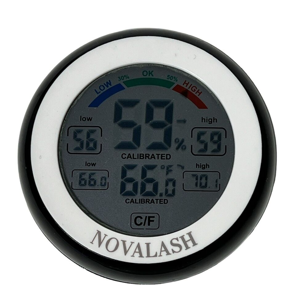 Novalash The Aura Temperature and Humidity Gauge 24 Hour Calibrated C/F